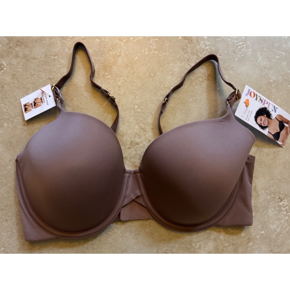 Joyspun‎ T-Shirt Bra Women 36DD Brown Smoothing Convertible Racerback NEW